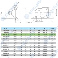 Угловой фланец ADP-DRA-3-30-3/8 M6*20 Hydro Pack (Турция)