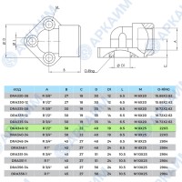 Угловой фланец ADP-DRA-3-40-1/2 M6*20 Hydro Pack (Турция)