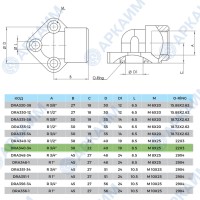Угловой фланец ADP-DRA-3-40-3/4 M6*20 Hydro Pack (Турция)