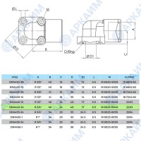 Угловой фланец ADP-DRA-4-40-3/4 M6*25-М6*40 Hydro Pack (Турция)