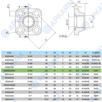 Прямой фланец ADP-EDZA-40-1/2 M6*20 Hydro Pack (Турция)