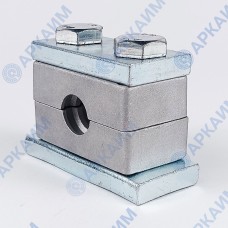 Зажим G1 для трубок и шлангов ⌀ 10 мм усиленный одинарный / алюминиевая колодка / приварная пластина