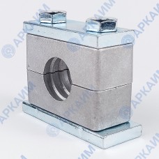 Зажим G1 для трубок и шлангов ⌀ 18 мм усиленный одинарный / алюминиевая колодка / приварная пластина