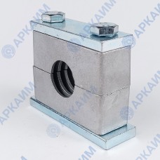 Зажим G1 для трубок и шлангов ⌀ 40 мм усиленный одинарный / алюминиевая колодка / приварная пластина