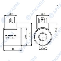 Катушка 24В Caproni 16-T 24V DC с разъемом DIN 43650 