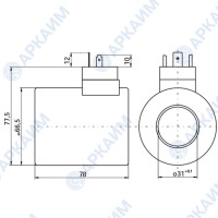 Катушка 110В Caproni RH10-F 110 В с разъемом DIN 43650 