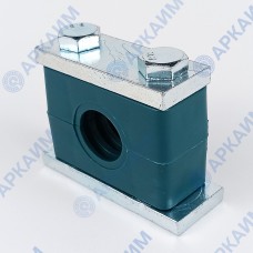 Зажим G1 для трубок и шлангов ⌀ 17,2 мм усиленный одинарный / пластиковая колодка / приварная пластина