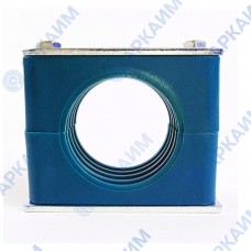 Зажим для трубок и шлангов одинарный ⌀ 38 мм / пластиковая колодка / приварная пластина