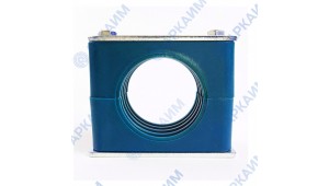 Зажим для трубок и шлангов одинарный ⌀ 35 мм / пластиковая колодка / приварная пластина