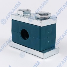 Зажим G1 для трубок и шлангов ⌀ 6,4 мм (1/4) усиленный одинарный / пластиковая колодка / приварная пластина