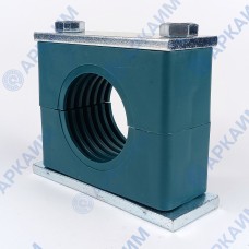 Зажим G1 для трубок и шлангов ⌀ 70 мм усиленный одинарный / пластиковая колодка / приварная пластина