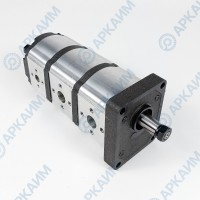 Гидронасос EG2-G-11-11-6-STO-T80-ЕЕ5-EE5-EE4-D-0-0 3-х секционный тандемный [11.1] + [11.1] + [6.1] см3, 2 гр, 1:8 Ø14,7, 2 х Ø19 М8 Ø40 - Ø13 М6 Ø30, правое вращение