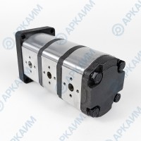 Гидронасос EG2-G-11-4-4-STO-T80-ЕЕ5-EE4-EE4-D-0-0 3-х секционный тандемный [11.1] + [4.2] + [4.2] см3, 2 гр, 1:8 Ø14,7, Ø19 М8 Ø40 - 2 х Ø13 М6 Ø30, правое вращение
