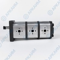 Гидронасос EG2-G-11-11-6-STO-T80-ЕЕ5-EE5-EE4-D-0-0 3-х секционный тандемный [11.1] + [11.1] + [6.1] см3, 2 гр, 1:8 Ø14,7, 2 х Ø19 М8 Ø30 - Ø13 М6 Ø30, правое вращение