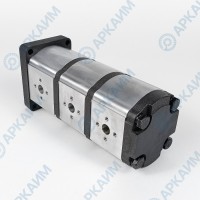 Гидронасос EG2-G-11-11-6-STO-T80-ЕЕ5-EE5-EE4-D-0-0 3-х секционный тандемный [11.1] + [11.1] + [6.1] см3, 2 гр, 1:8 Ø14,7, 2 х Ø19 М8 Ø30 - Ø13 М6 Ø30, правое вращение