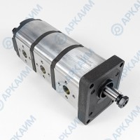 Гидронасос EG2-G-11-11-6-STO-T80-ЕЕ5-EE5-EE4-D-0-0 3-х секционный тандемный [11.1] + [11.1] + [6.1] см3, 2 гр, 1:8 Ø14,7, 2 х Ø19 М8 Ø30 - Ø13 М6 Ø30, правое вращение
