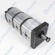 Гидронасос EG2-G-11-11-6-STO-T80-ЕЕ5-EE5-EE4-D-0-0 3-х секционный тандемный [11.1] + [11.1] + [6.1] см3, 2 гр, 1:8 Ø14,7, 2 х Ø19 М8 Ø30 - Ø13 М6 Ø30, правое вращение