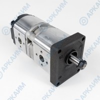 Гидронасос EG2-G-17-11-STO-T80-ЕЕ5-EE5-D-0-0 2-х секционный тандемный [16.7] + [11.1] см3, 2 гр, 1:8 Ø14,7, Ø19 М8 Ø40 - Ø13 М6 Ø30, правое вращение