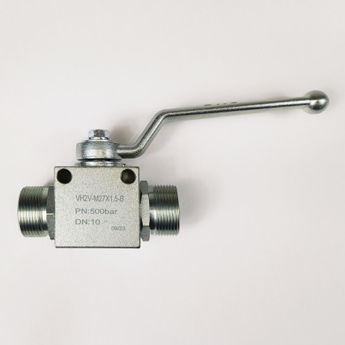 Кран шаровый двухходовой VH2V-M27x1.5 HFD резьба M27x1.5 до 500 бар.