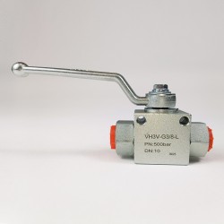 Кран шаровый трехходовой VH3V-G3/8-L HFD резьба G3/8" до 500 бар тип L