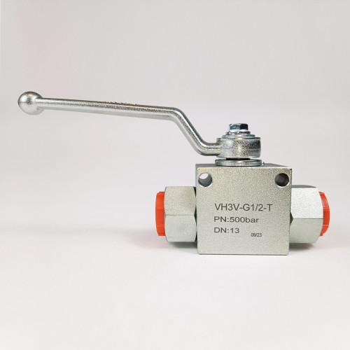 Кран шаровый трехходовой VH3V-G1/2-T HFD резьба G1/2" до 500 бар тип T
