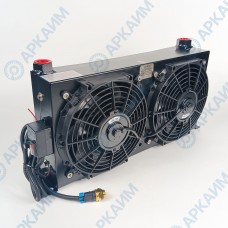 Маслоохладитель KY-100TL, до 100л/мин, с двумя вентиляторами 12В с реле на 50 °С Маслоохладитель KY-100TL, до 100л/мин, с двумя вентиляторами 12В с реле на 50 °С