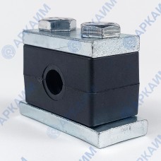 Зажим G1 для трубок и шлангов ⌀ 10 мм усиленный одинарный / нейлоновая колодка / приварная пластина