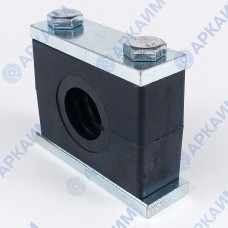 Зажим G1 для трубок и шлангов ⌀ 40 мм усиленный одинарный / нейлоновая колодка / приварная пластина