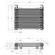 Радиатор масляный AL608(13AX) 250х176х32 мм,  JIC AN10 ☰ 13 секций TRUST Style