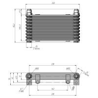 Радиатор масляный AL608(9C) 250х120х32 мм,  JIC AN10 ☰ 9 секций TRUST Style