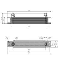 Радиатор масляный TH248-7-122 289х51х51 мм,  JIC AN10 ☰ 7 секций EURO Style