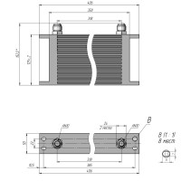 Радиатор масляный TH318-16-123 358х125х50 мм,  JIC AN10 ☰ 16 секций EURO Style