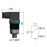 Реле давления F4RX1/M3 FOX на 25 бар ¼ BSP регулируемое 0,2 до 2,5 бар