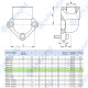 Угловой фланец OMT RPA2-012-M, 40*40, 1/2BSP, М8*25, OMT (Италия)