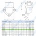 Угловой фланец RPA3-034-M, 51*51, 3/4BSP, М10*30, OMT (Италия)