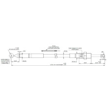 Трос управления 2,0м, резьба/шар, Indemar IB-431216/02.00