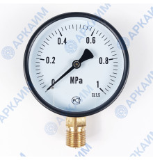 Манометр PG-EC-02, от 0 до 1 МПа, ⌀ 100мм, BSP1/2", общетехнический, радиальный