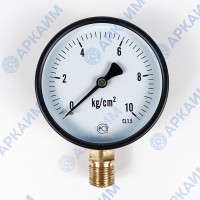 Манометр PG-EC-02, от 0 до 10 кгс/см², ⌀ 100мм, BSP1/2", общетехнический, радиальный