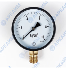 Манометр PG-EC-02, от 0 до 10 кгс/см², ⌀ 100мм, BSP1/2", общетехнический, радиальный