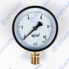 Манометр PG-EC-02, от 0 до 10 кгс/см², ⌀ 100мм, BSP1/2", общетехнический, радиальный