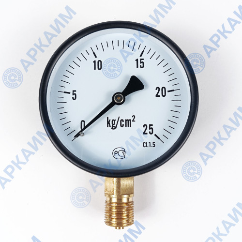 Манометр PG-EC-02, от 0 до 25 кгс/см², ⌀ 100мм, М20*1,5, общетехнический, радиальный