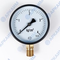 Манометр PG-EC-02, от 0 до 4 кгс/см², ⌀ 100мм, М20*1,5, общетехнический, радиальный