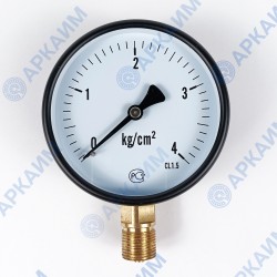 Манометр PG-EC-02, от 0 до 4 кгс/см², ⌀ 100мм, М20*1,5, общетехнический, радиальный