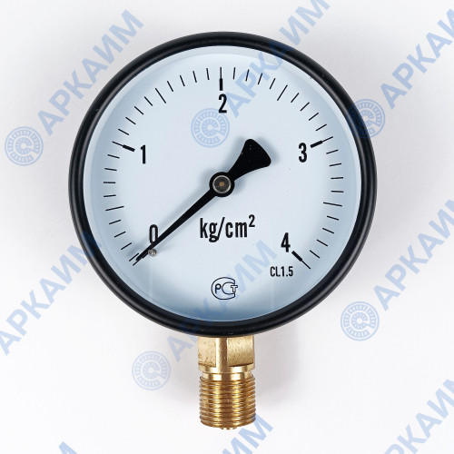 Манометр PG-EC-02, от 0 до 4 кгс/см², ⌀ 100мм, М20*1,5, общетехнический, радиальный