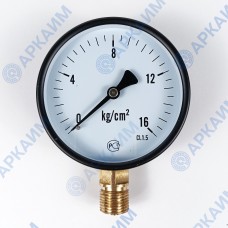 Манометр PG-EC-02, от 0 до 16 кгс/см², ⌀ 100мм, BSP1/2", общетехнический, радиальный