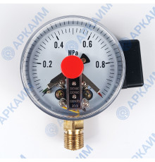 Манометр электроконтактный PG-EC-02, от 0 до 1 МПа, ⌀ 100мм, BSP1/2", радиальный