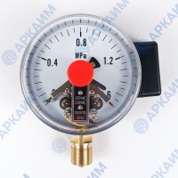 Манометр электроконтактный PG-EC-02, от 0 до 1,6 МПа, ⌀ 100мм, BSP1/2", радиальный