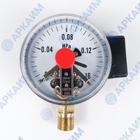 Манометр электроконтактный PG-EC-02, от 0 до 0,16 МПа, ⌀ 100мм, М20*1,5, радиальный