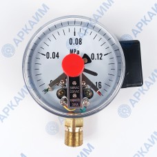 Манометр электроконтактный PG-EC-02, от 0 до 0,16 МПа, ⌀ 100мм, М20*1,5, радиальный Манометр электроконтактный PG-EC-02, от 0 до 0,16 МПа, ⌀ 100мм, М20*1,5, радиальный