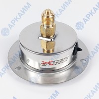 Манометр виброустойчивый YN63Z 0/100 на 100 бар, ⌀ 63 мм, G 1/4" фланцевый, глицериновый